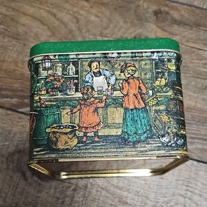 Vintage Victorian Christmas Store Tin Storage Box Potpourri Press